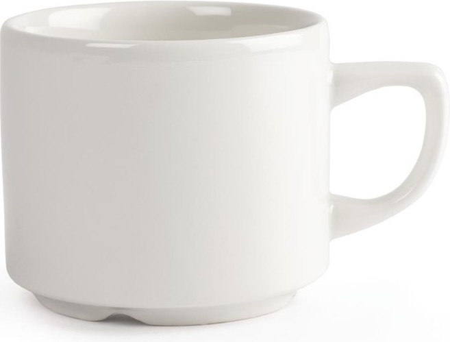  Churchill Tasses &agrave; th&eacute; Maple empilables blanches Whiteware 200ml (lot de 24) 