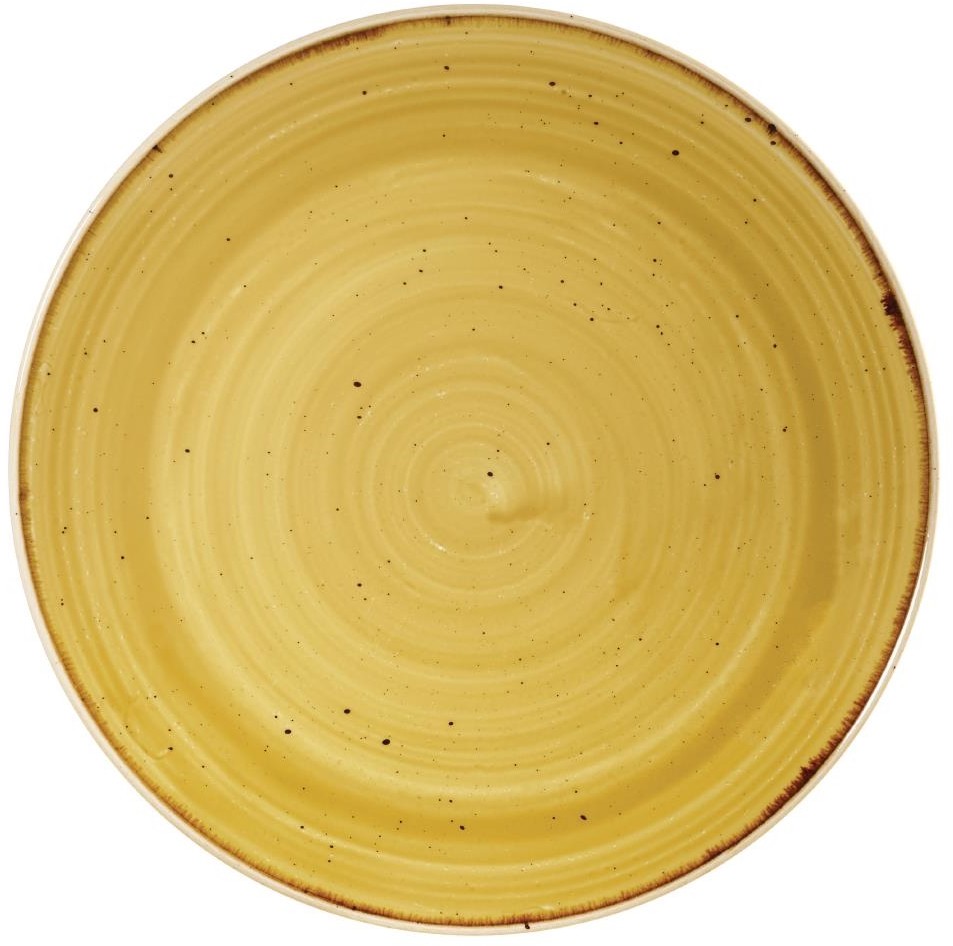  Churchill Assiettes rondes Stonecast Mustard Seed Yellow 220mm (Lot de 12) 