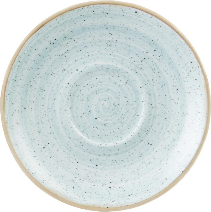  Churchill Soucoupes &agrave; cappuccino rondes Stonecast bleues 185mm (lot de 12) 
