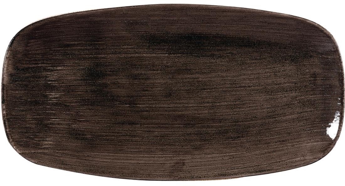  Churchill Assiettes oblongues Stonecast Patina Black 298mm (Lot de 12) 