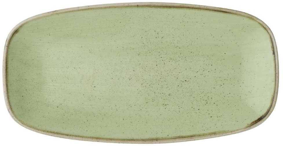  Churchill Assiettes oblongues Stonecast Sage Green 298mm (Lot de 12) 