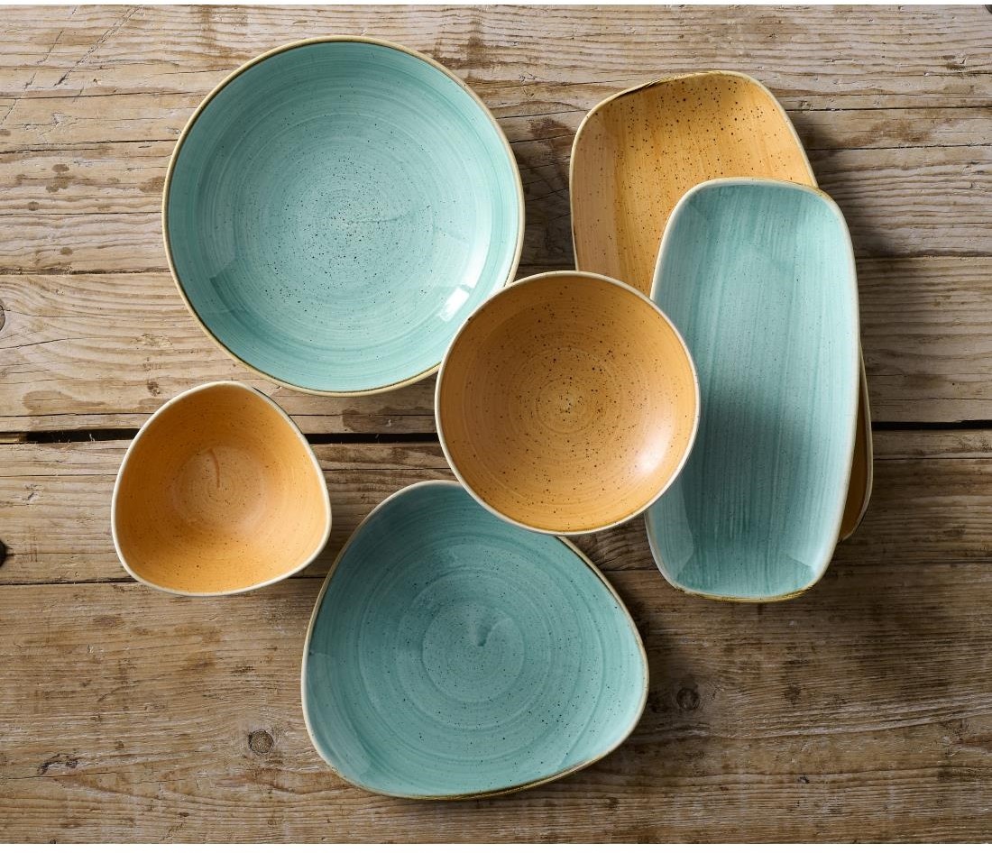  Churchill Assiettes avec rebord Stonecast Tangerine 260mm (Lot de 12) 