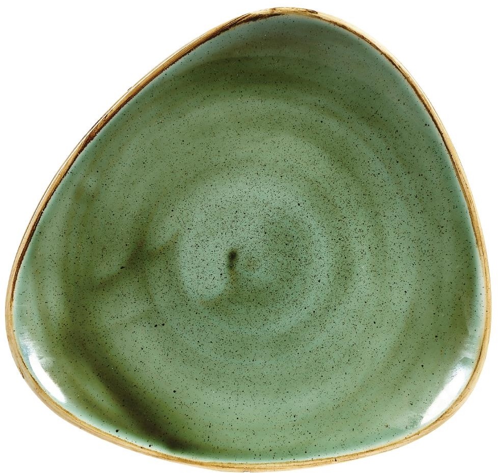  Churchill Assiettes triangulaires Stonecast Samphire Green 229mm (Lot de 12) 