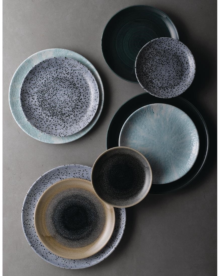  Churchill Assiettes rondes Stonecast Patina Rustic Teal 260mm (Lot de 12) 