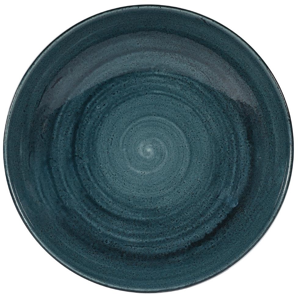  Churchill Assiettes coupes rondes Stonecast Patina Rustic Teal 40oz 248mm (Lot de 12) 
