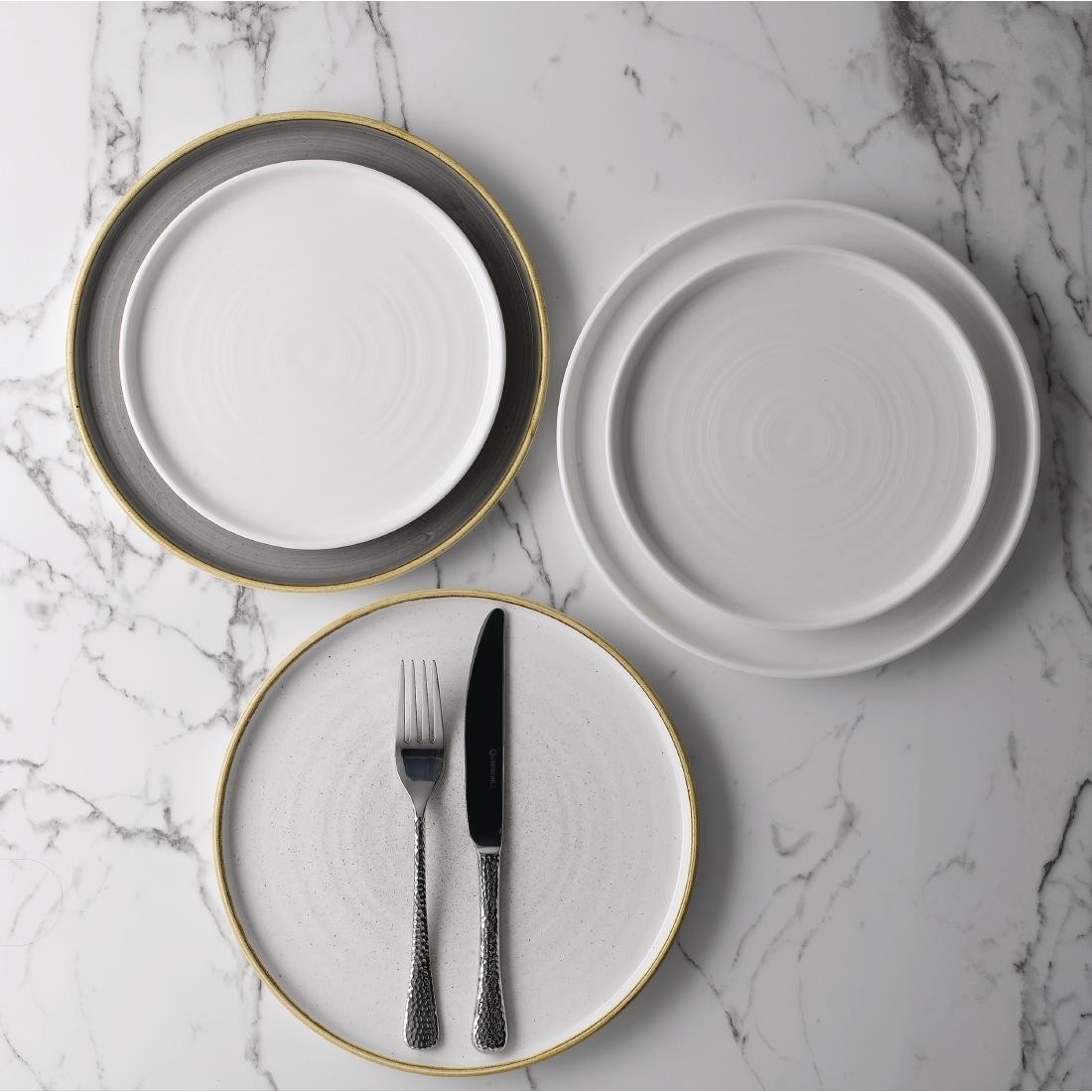  Churchill Assiettes avec rebord Stonecast Barley White 260mm (Lot de 6) 