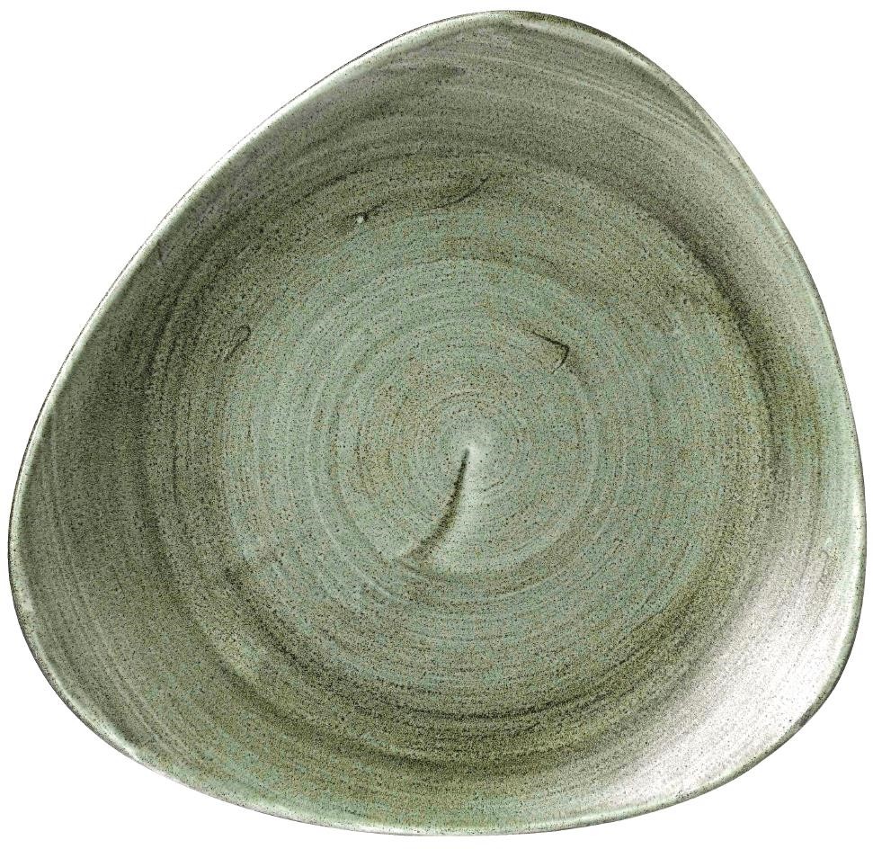  Churchill Assiettes triangulaires Stonecast Patina Lotus Burnished Green 254mm (Lot de 12) 