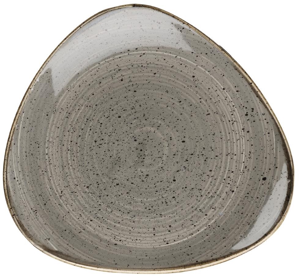  Churchill Assiettes triangulaires Stonecast Grey Cappuccino Lotus 192mm (Lot de 12) 