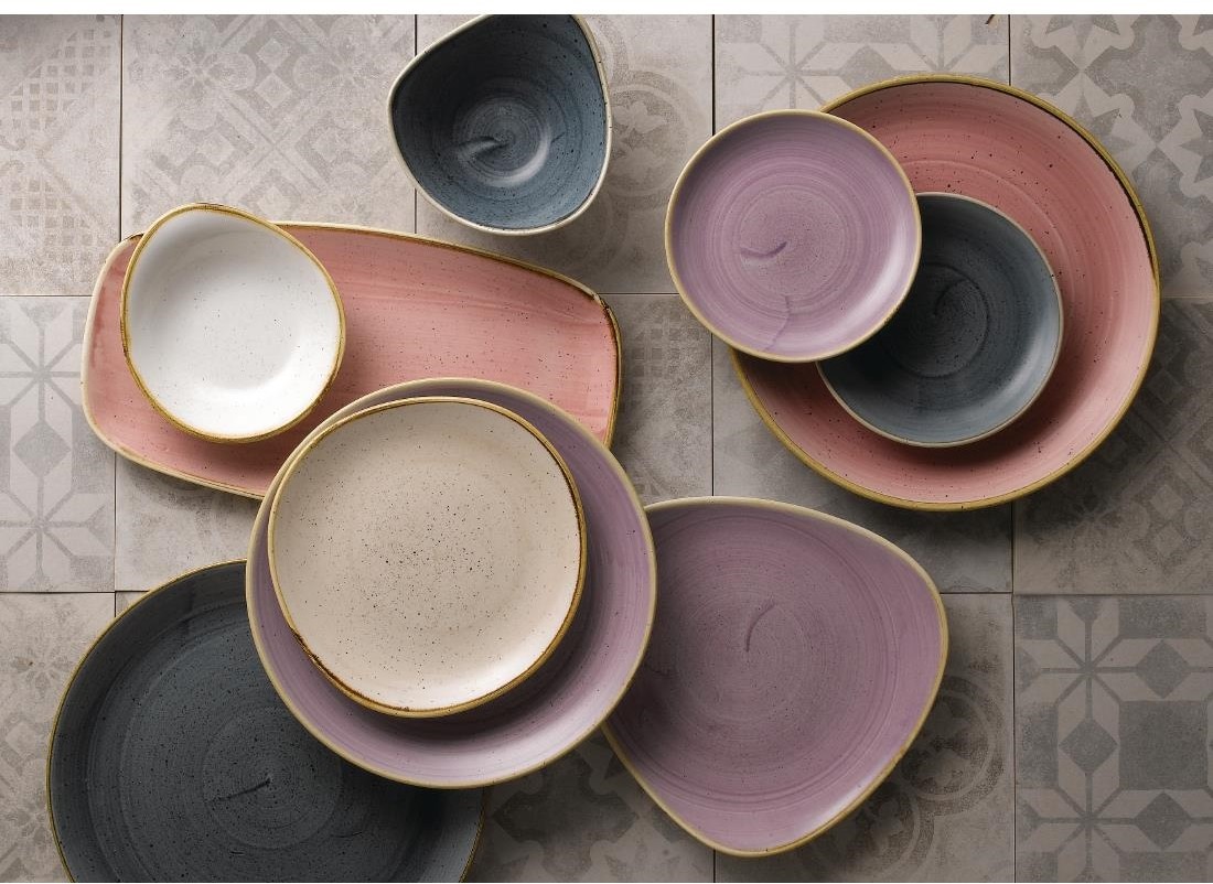  Churchill Assiettes triangulaires Stonecast Lavender Lotus 228mm (Lot de 12) 