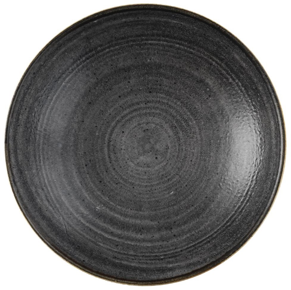  Churchill Assiettes coupes rondes Stonecast Raw Evolve Black 182mm (Lot de 12) 
