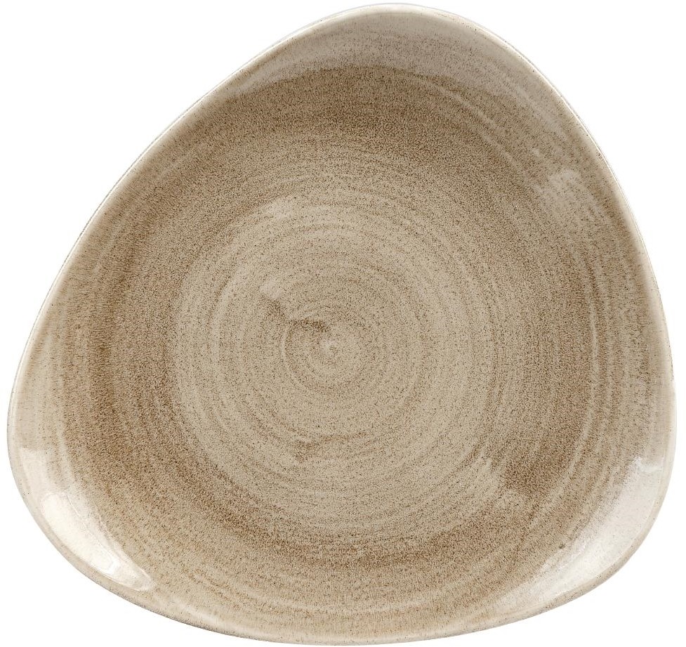  Churchill Assiettes triangulaires Stonecast Patina Antique Taupe 229mm (Lot de 12) 