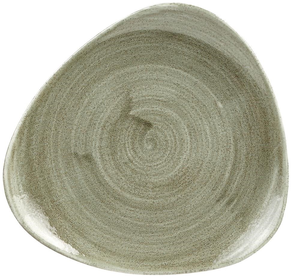  Churchill Assiettes triangulaires Stonecast Patina Antique Green 192mm (Lot de 12) 