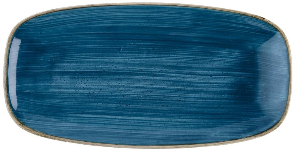  Churchill Assiettes oblongues Stonecast Java Blue 350mm x 187mm (Lot de 6) 
