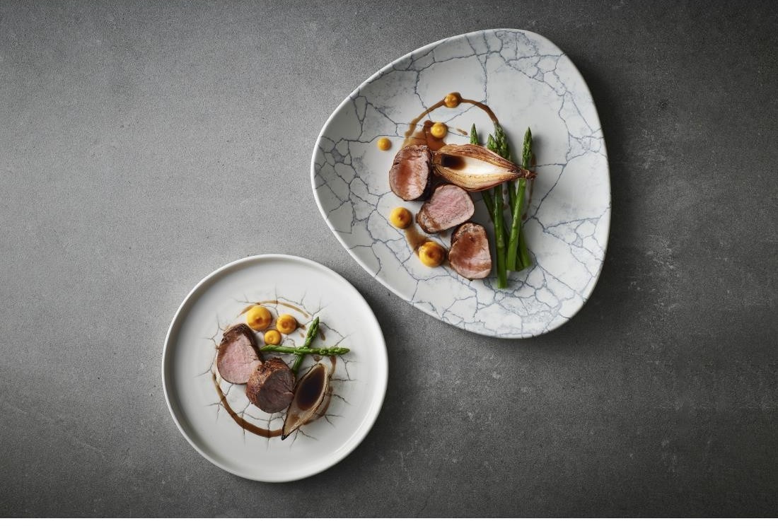  Churchill Assiettes avec rebord Studio Prints Kintsugi Agate Grey 260mm (Lot de 6) 