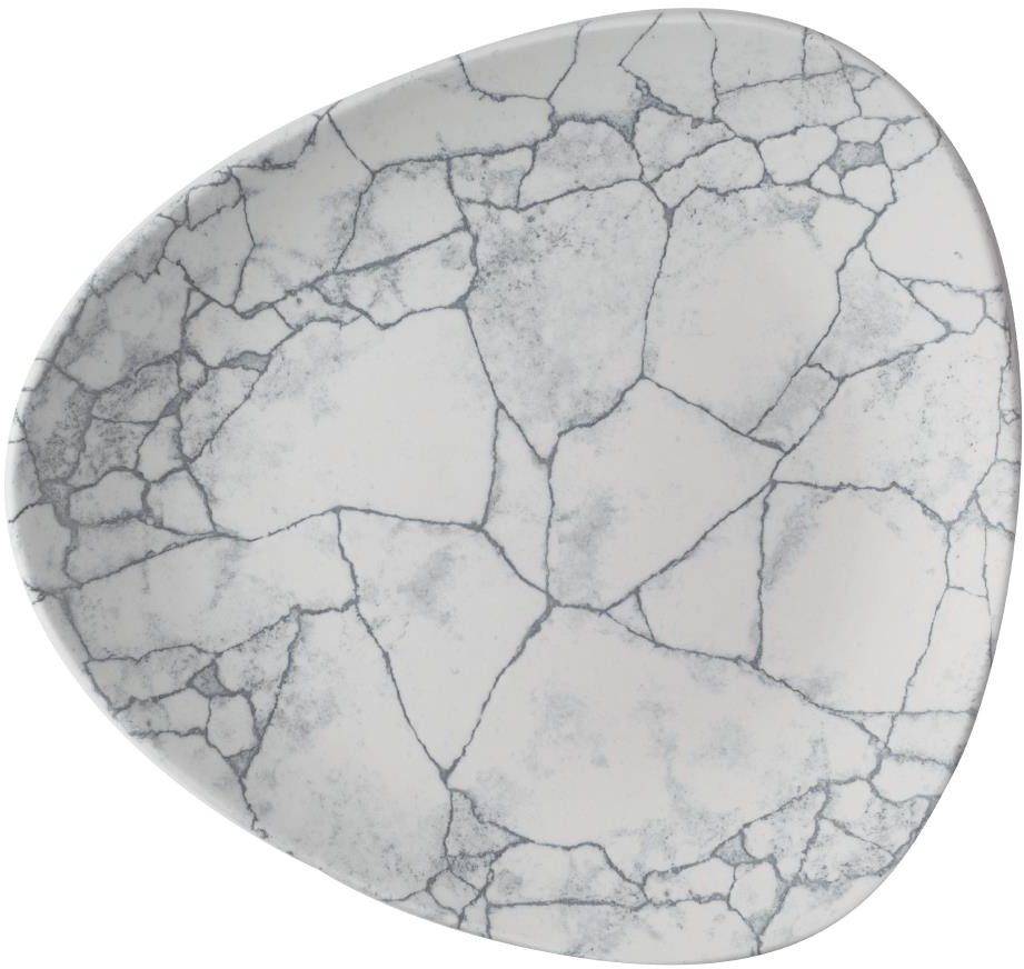  Churchill Assiettes triangulaires Studio Prints Kintsugi Pearl Lotus Grey 254mm (Lot de 12) 