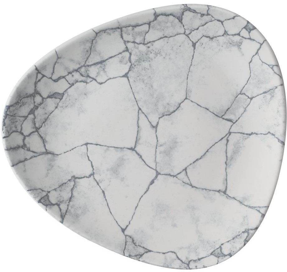  Churchill Assiettes triangulaires Studio Prints Kintsugi Pearl Lotus Grey 178mm (Lot de 12) 