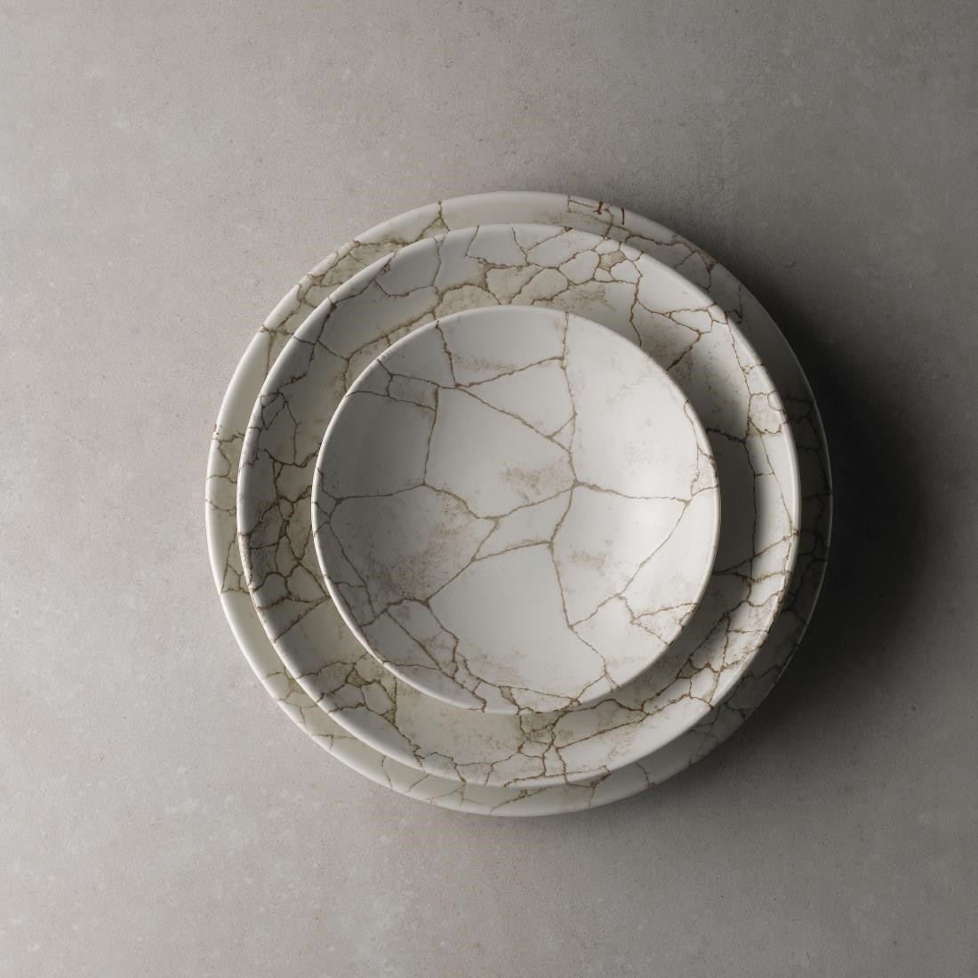  Churchill Assiettes rondes Studio Prints Kintsugi Agate Grey 288mm (Lot de 12) 
