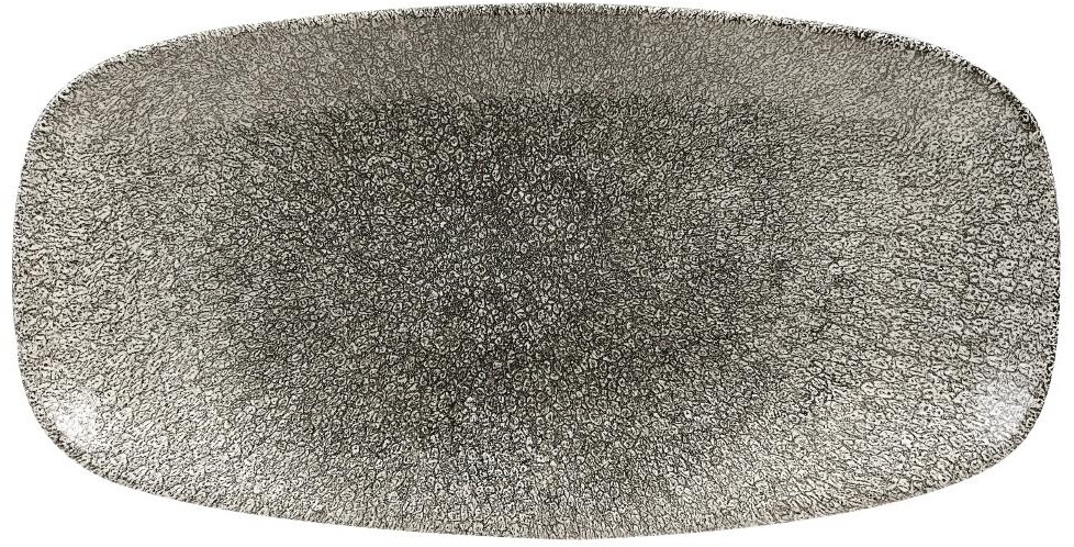  Churchill Assiettes oblongues Studio Prints Raku Quartz Black 355mm (Lot de 6) 
