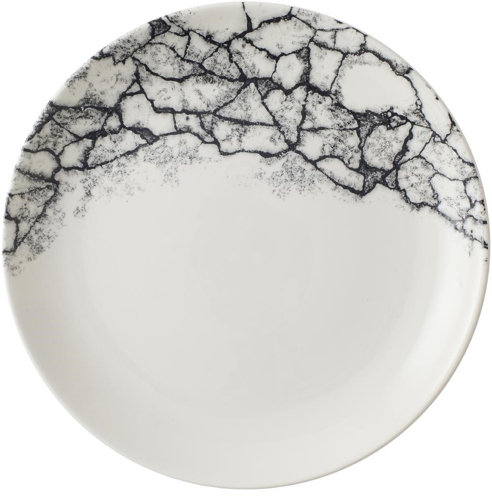  Churchill Assiettes rondes Kintsugi Accents Quartz Black Evolve 217mm (Lot de 12) 