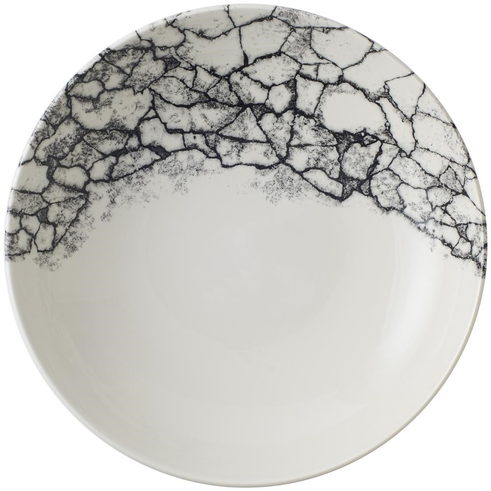  Churchill Assiettes coupes rondes Kintsugi Accents Quartz Black Evolve 248mm (Lot de 12) 