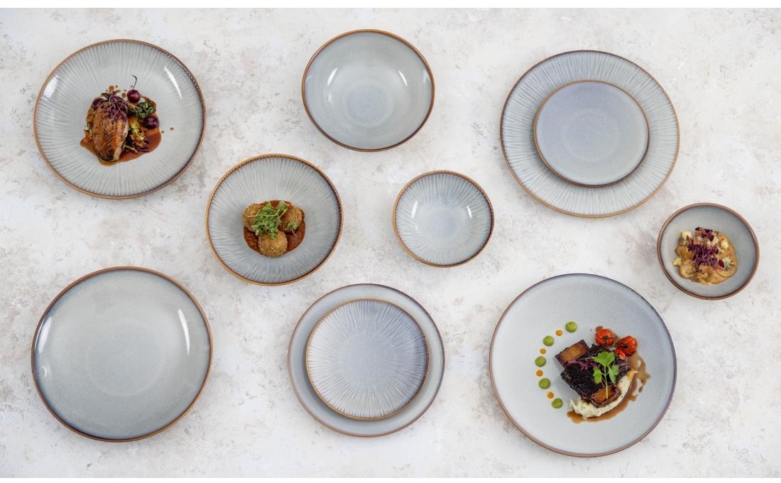  Olympia Assiettes plates Drift gris uni 280 mm (lot de 4) 