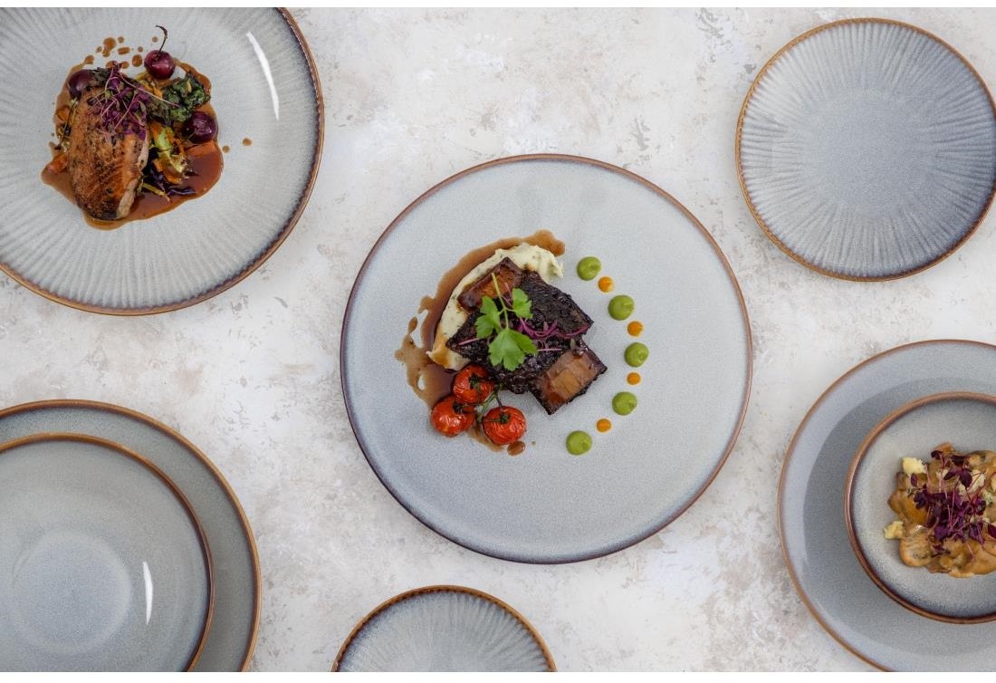  Olympia Assiettes plates Drift gris uni 230 mm (lot de 6) 