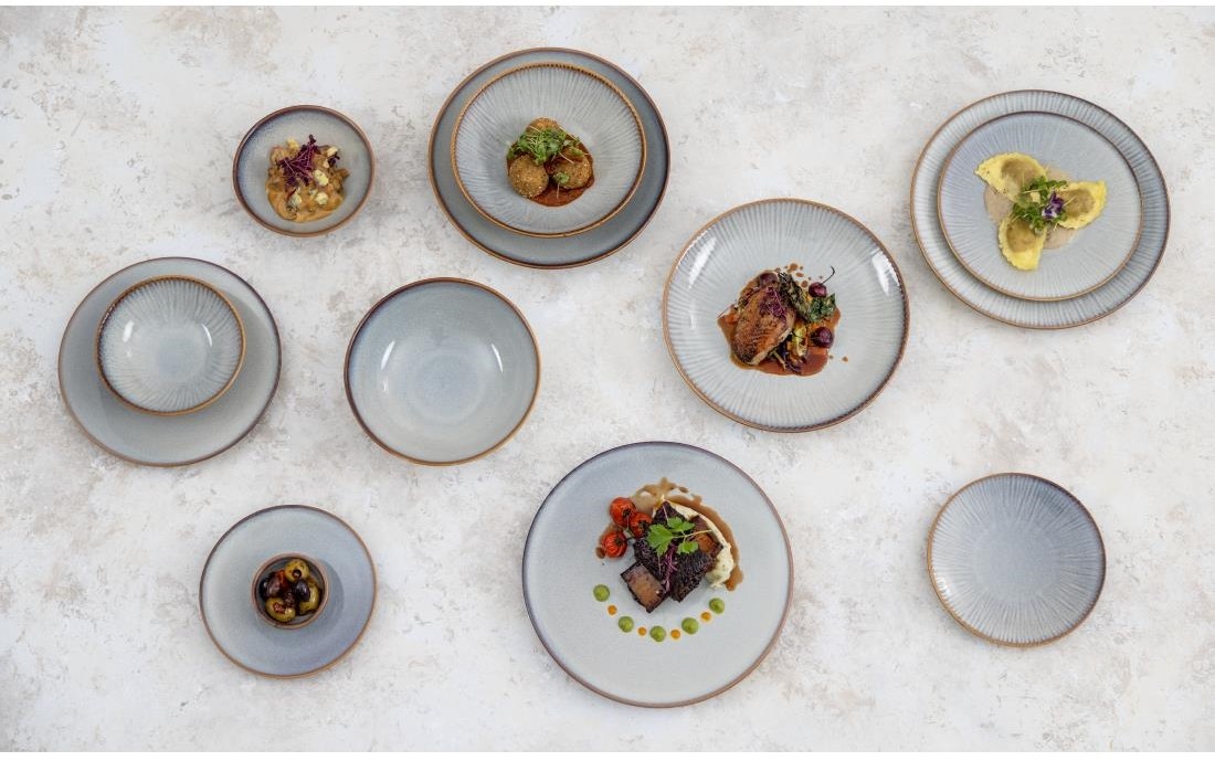  Olympia Assiettes plates Drift gris uni 180 mm (lot de 6) 
