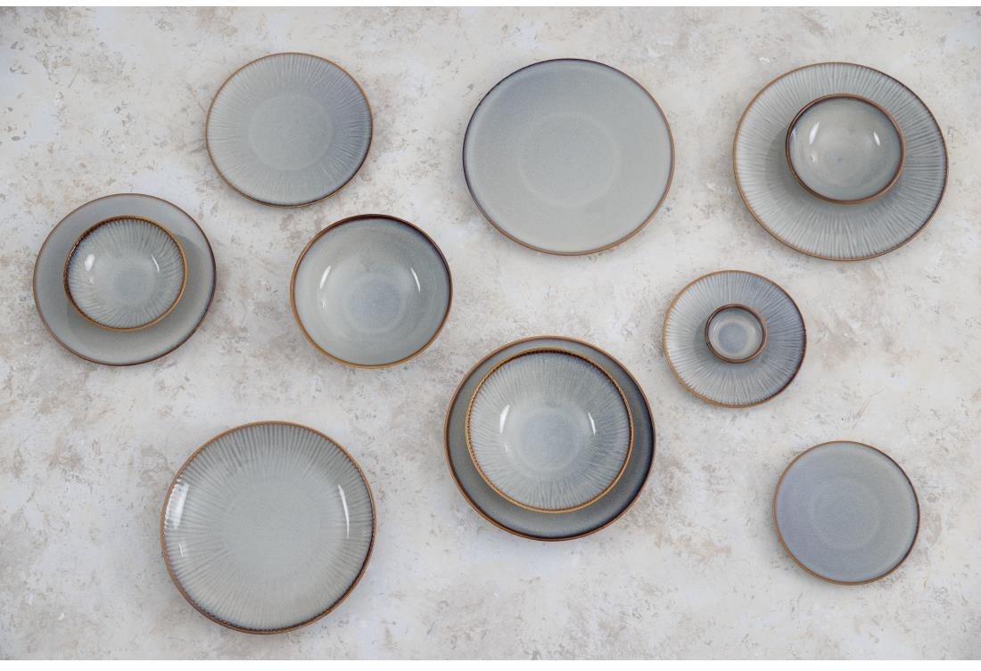  Olympia Assiettes plates Drift gris uni 180 mm (lot de 6) 