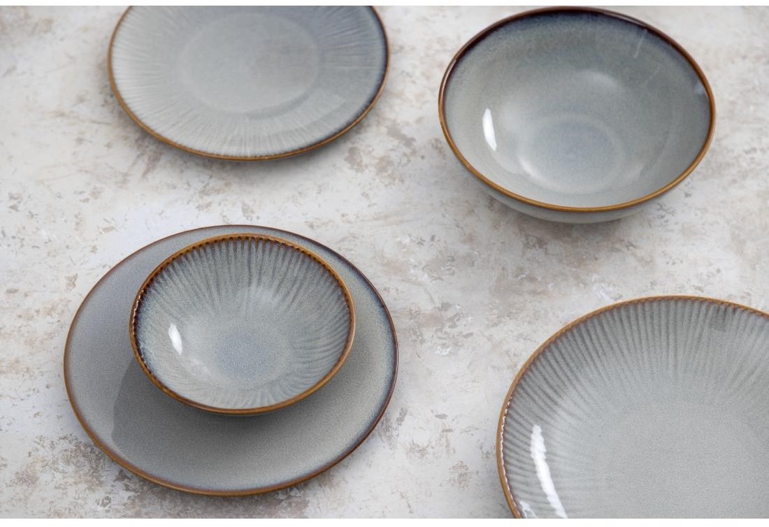  Olympia Bols &eacute;vas&eacute;s Drift en relief gris 155 mm (lot de 6) 