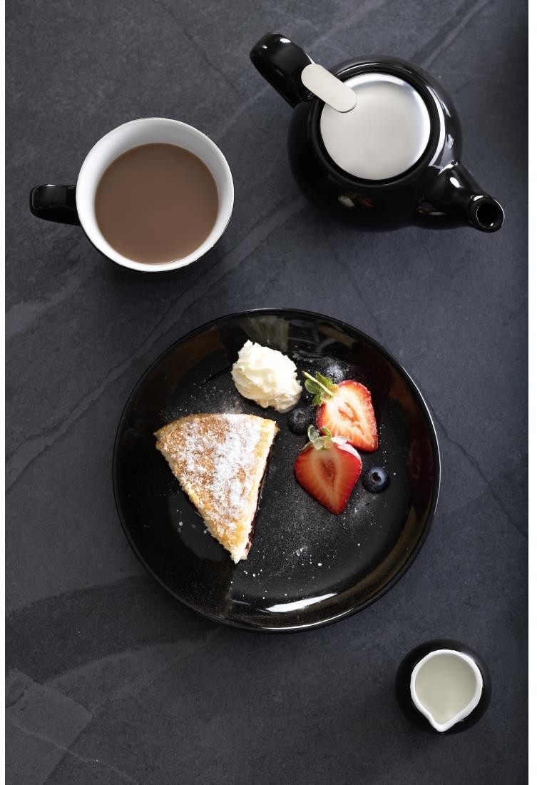 Olympia Assiettes creuses Caf&eacute; noires 205mm (lot de 12) 