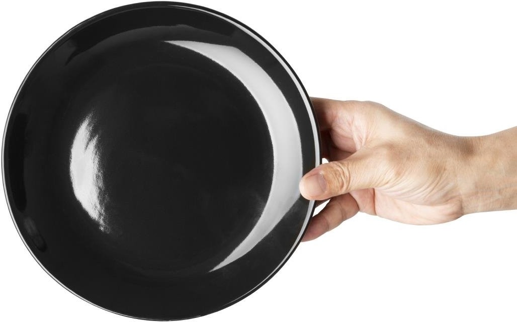  Olympia Assiettes creuses Caf&eacute; noires 205mm (lot de 12) 