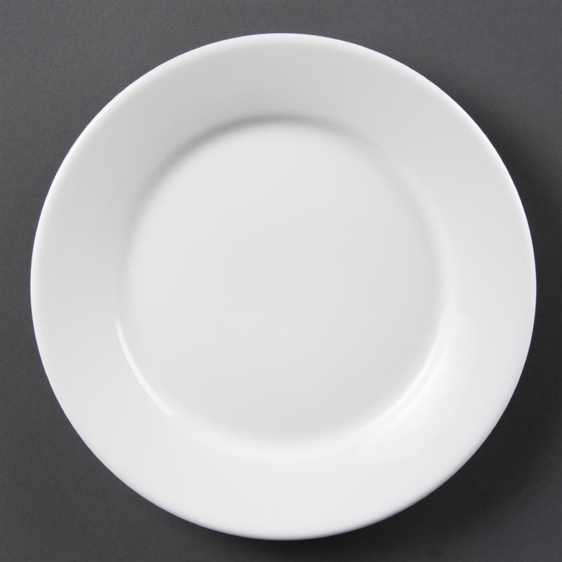  Olympia Assiettes &agrave; bord large blanches 230mm 
