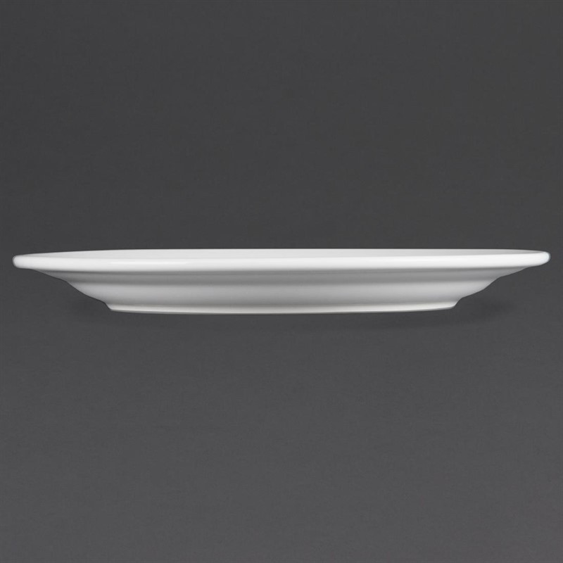  Olympia Assiettes &agrave; bord large blanches 250mm 