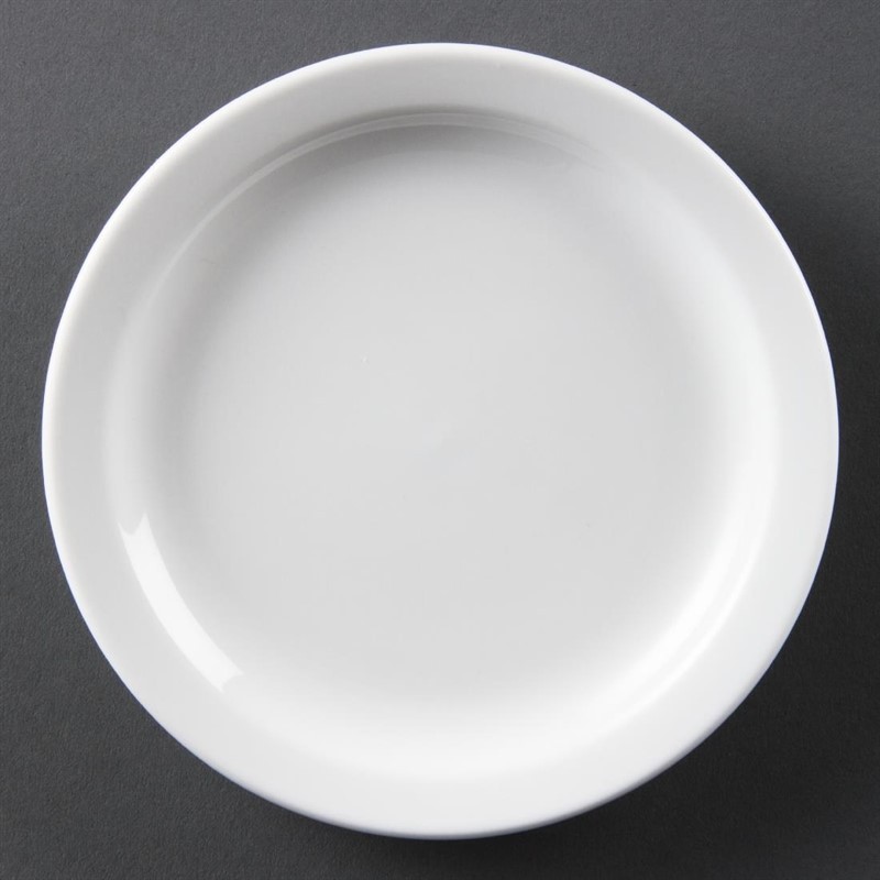  Olympia Assiettes &agrave; bord &eacute;troit blanches 150mm 
