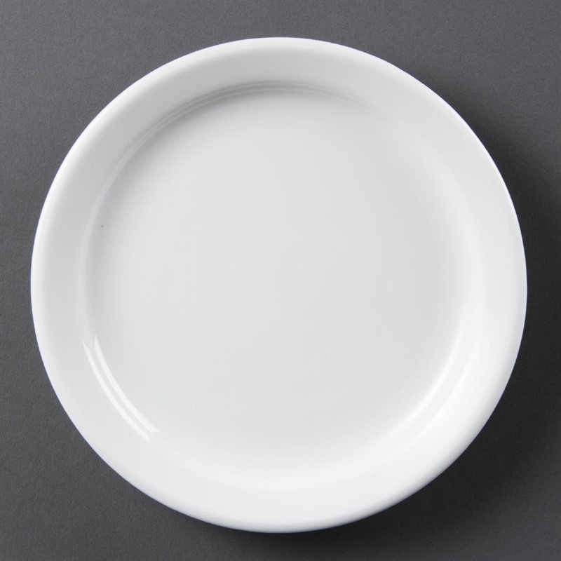  Olympia Assiettes &agrave; bord &eacute;troit blanches 180mm 