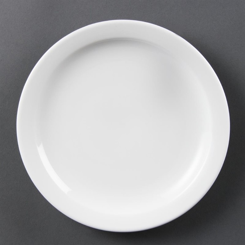  Olympia Assiettes &agrave; bord &eacute;troit blanches 202mm 