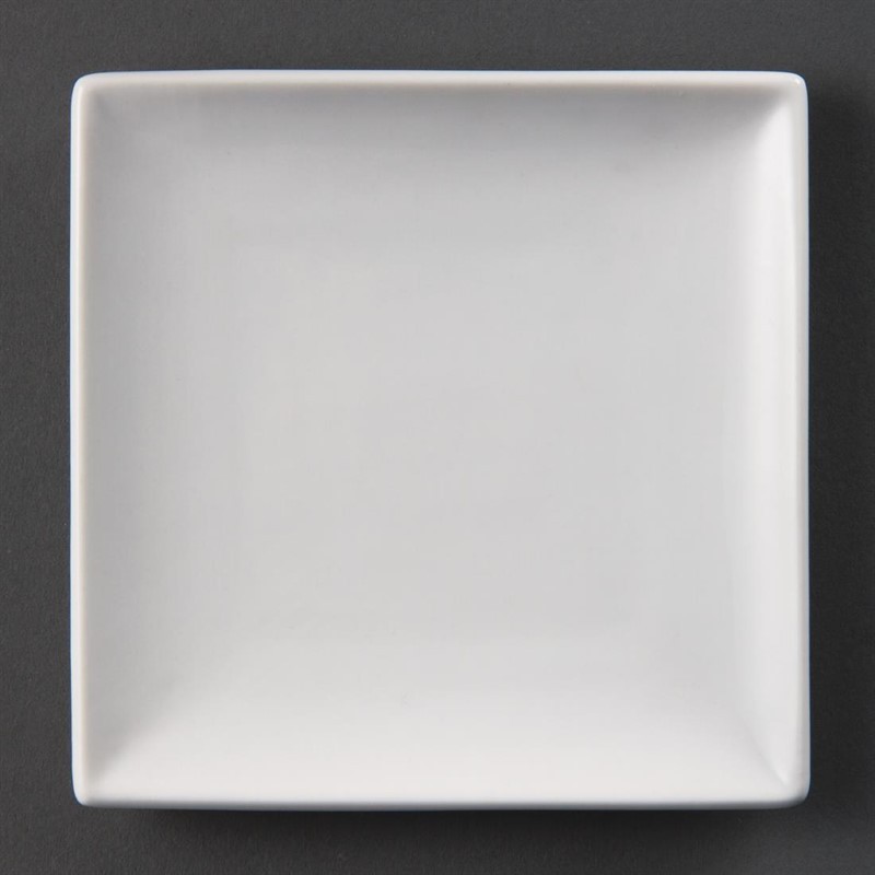  Olympia Assiettes carr&eacute;es blanches 140mm 