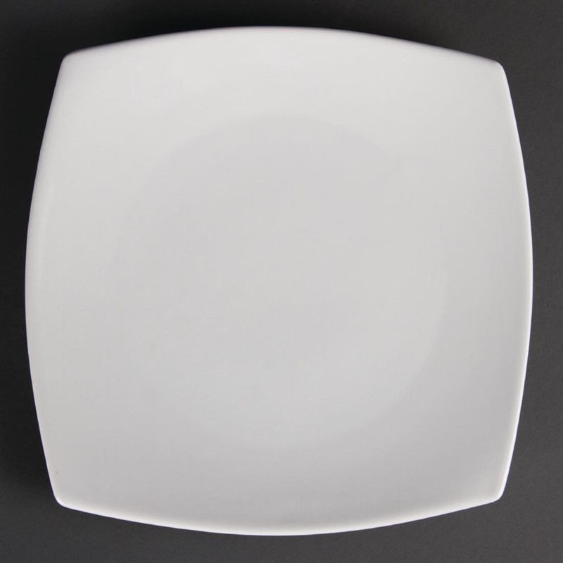  Olympia Assiettes carr&eacute;es bords arrondis blanches 240mm 