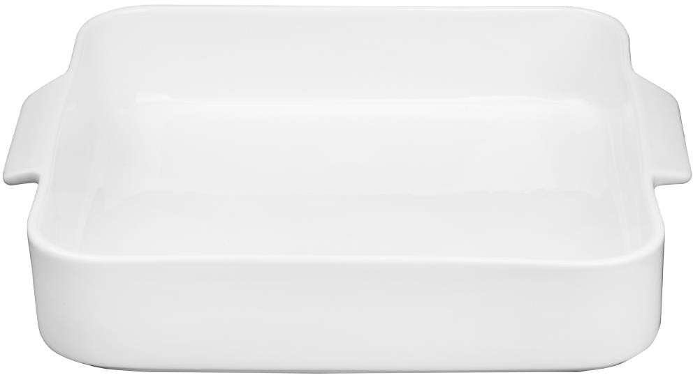  Olympia Plats &agrave; four carr&eacute;s avec poign&eacute;es Whiteware 260x225x50mm (lot de 2) 