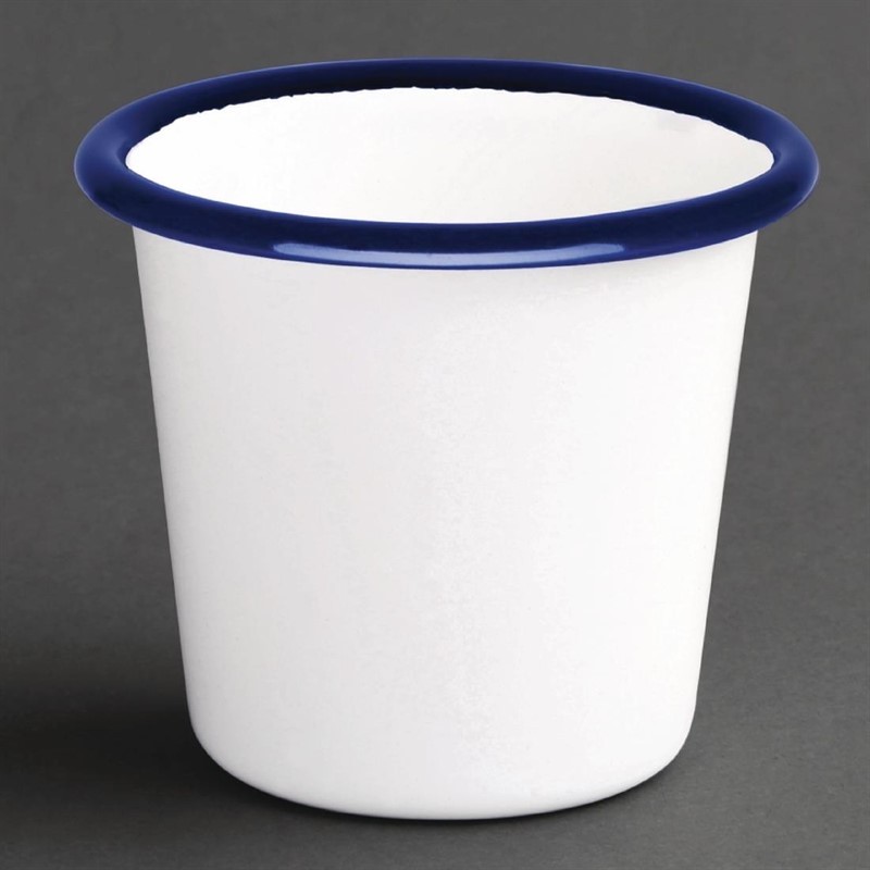  Olympia Pot &agrave; sauce en acier &eacute;maill&eacute; bleu et blanc 114ml 