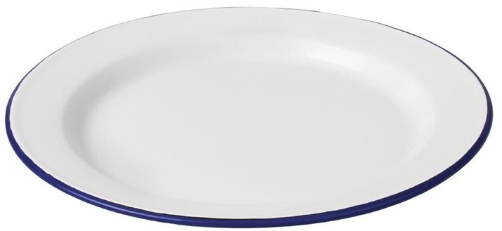  Olympia Assiette plate en acier &eacute;maill&eacute; 300mm lot de 6 