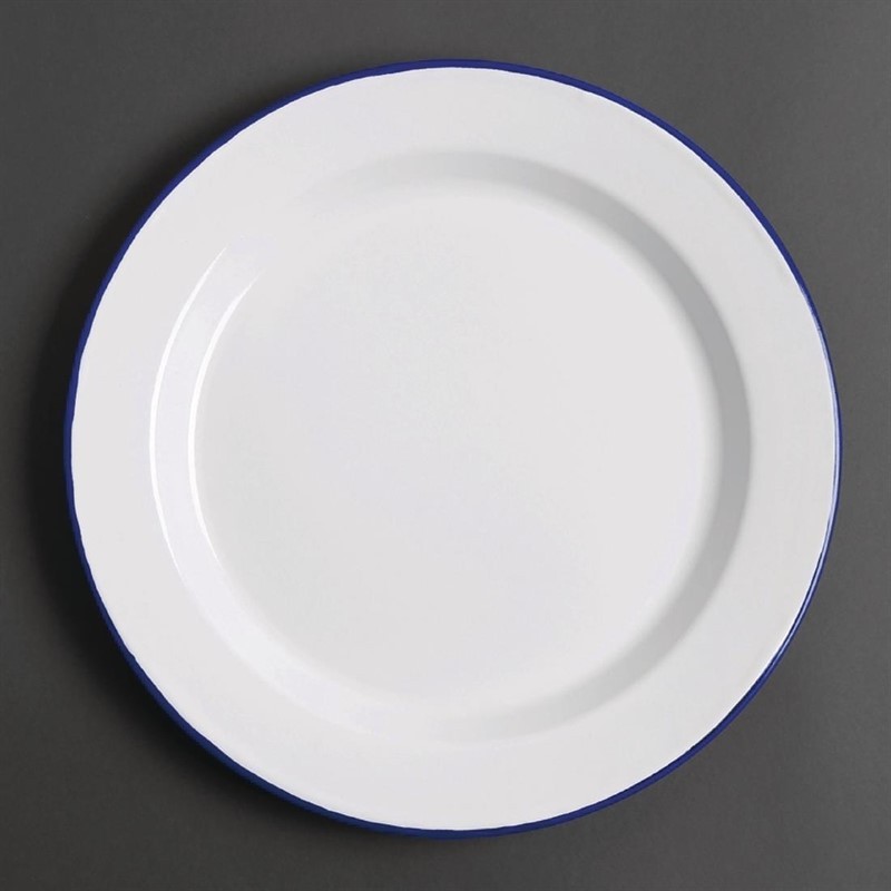  Olympia Assiette plate en acier &eacute;maill&eacute; 300mm lot de 6 