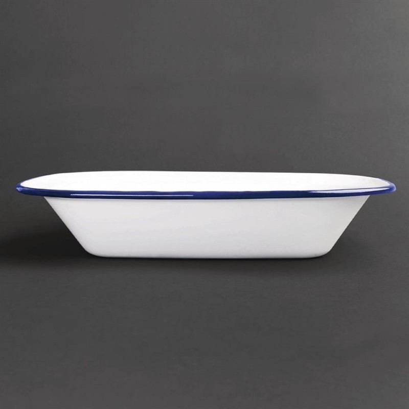  Olympia Plat de service rectangulaire acier &eacute;maill&eacute; 280x190x55mm lot de 6 