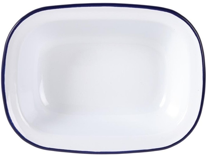  Olympia Plat de service rectangulaire acier &eacute;maill&eacute; 280x190x55mm lot de 6 