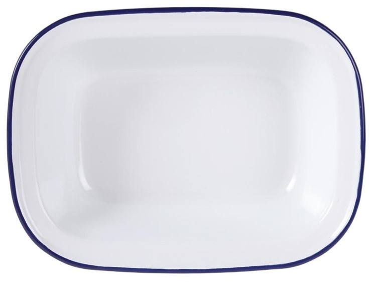  Olympia Plat rectangulaire en acier &eacute;maill&eacute; 180x130x40mm lot de 6 