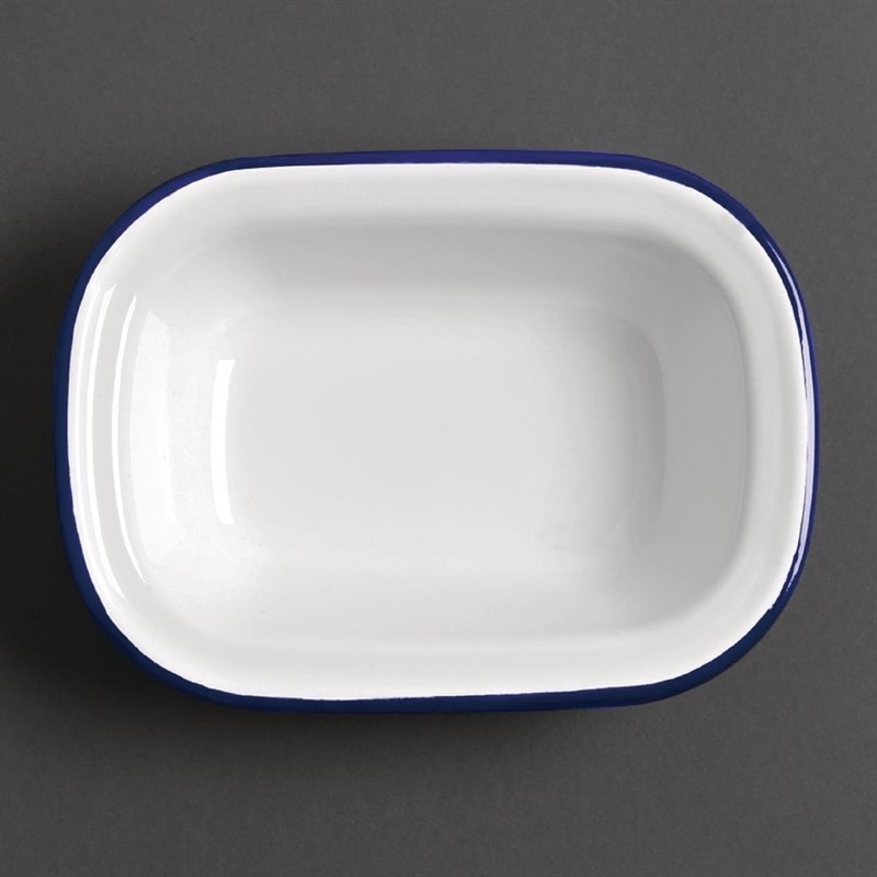  Olympia Plat rectangulaire en acier &eacute;maill&eacute; 180x130x40mm lot de 6 