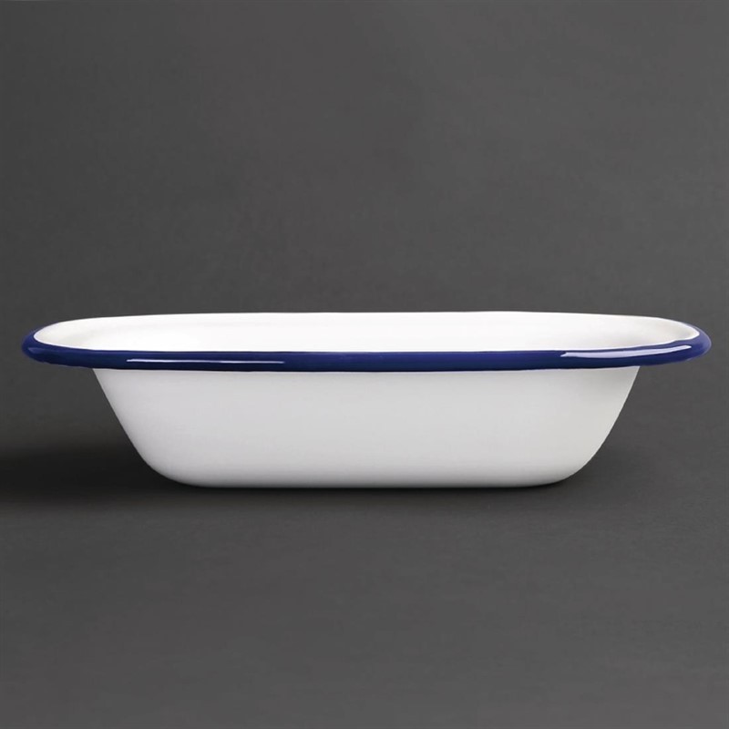 Olympia Plat rectangulaire en acier &eacute;maill&eacute; 180x130x40mm lot de 6 