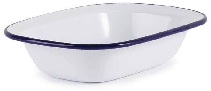  Olympia Plat rectangulaire en acier &eacute;maill&eacute; 180x130x40mm lot de 6 