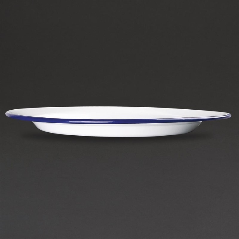  Olympia Assiette plate en acier &eacute;maill&eacute; 245mm lot de 6 