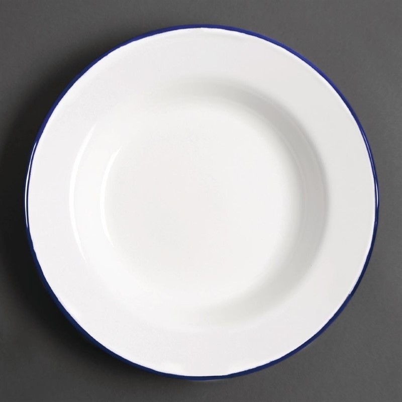 Olympia Assiette creuse en acier &eacute;maill&eacute; 245mm lot de 6 